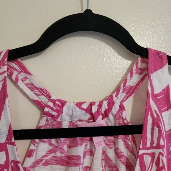 Lilly Pulitzer Womens Minka Tank Yacht SEA Capri Pink White Top V-Neck Size S - Picture 6 of 12